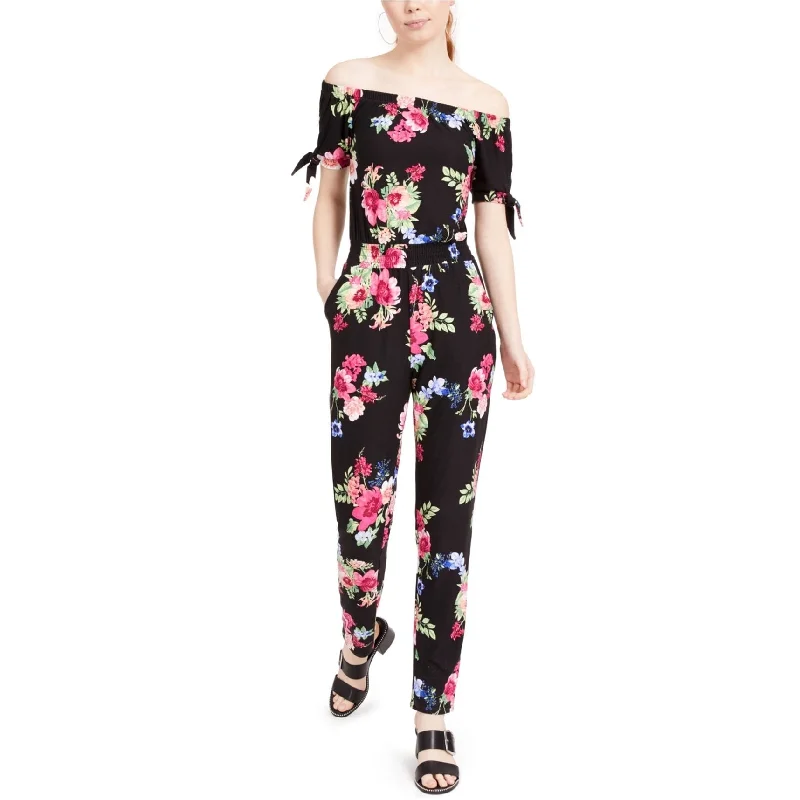 Comfy Pants Planet Gold Womens Floral-Print Jumpsuit