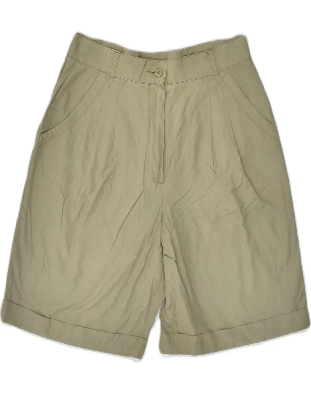 Boutique display VINTAGE Womens High Waist Casual Shorts IT 44 Medium W26 Khaki Cotton Boutique display VINTAGE Womens High Waist Casual Shorts IT 44 Medium W26 Khaki Cotton