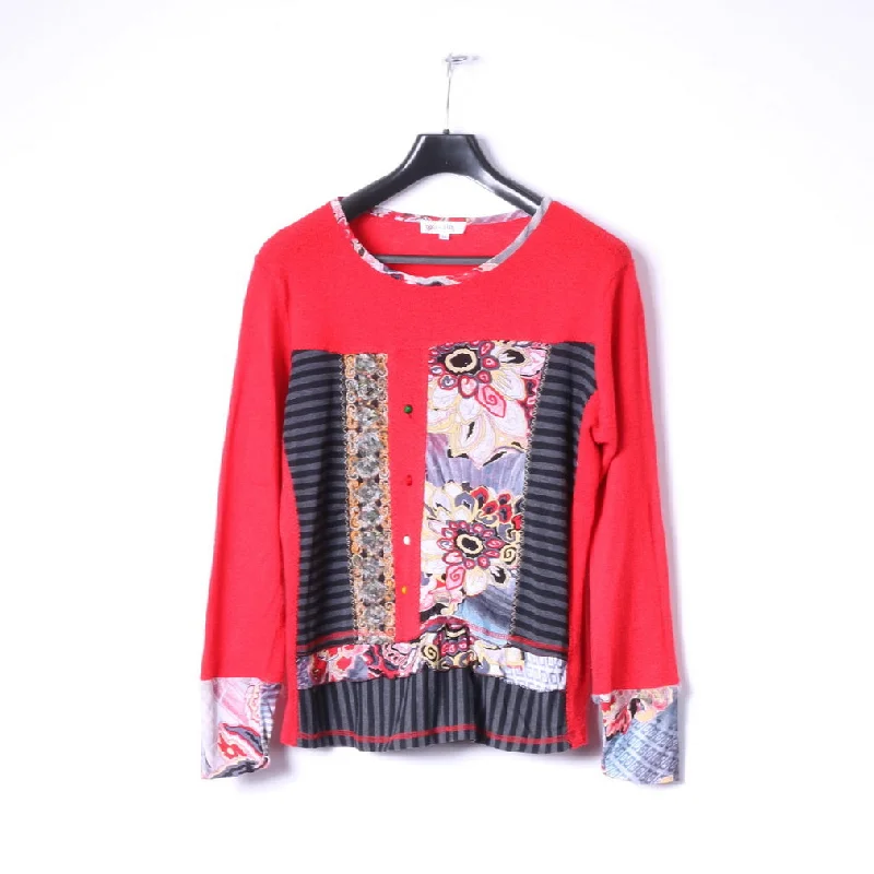 Casual Wear Maksim .Z Paris Womens M Jumper Red Acrylic Emroidered Abstract Sweater