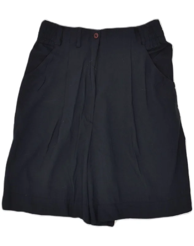 High-end Sense SUPERIOR Womens High Waist Chino Shorts IT 42 Medium W26  Navy Blue