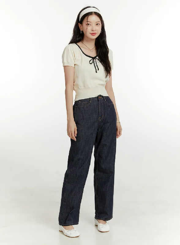 Dessert Matching Denim Straight Fit Jeans OU418