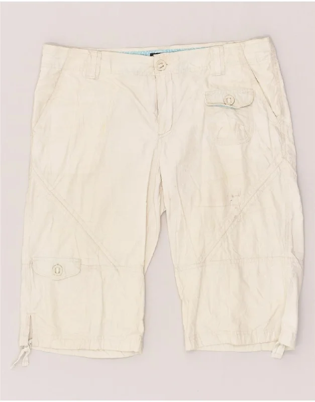 Practical Style COLUMBIA Womens Cargo Shorts UK 14 Large W34 White Cotton
