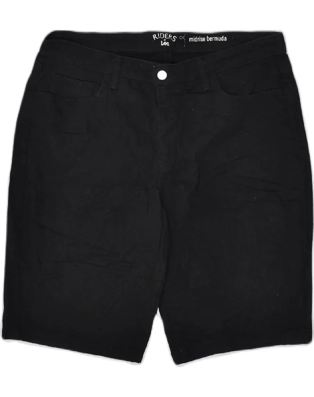 Cozy Vibes LEE Womens Mid Rise Bermuda Shorts US 14 XL W34  Black Cotton