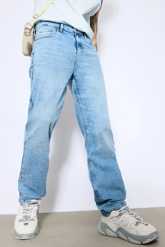 Advanced Customization Men's Ice Blue Straight Fit Jeans