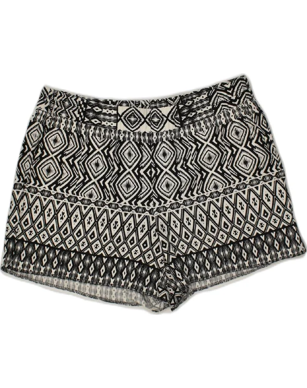 Retro Lace Fabric J. CREW Womens Casual Shorts US 10 Large W34 Black Geometric