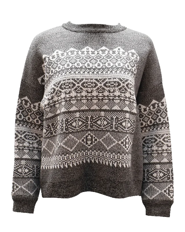 High Street Series Alexander Wang Fair Isle Sweater in Grey Wool