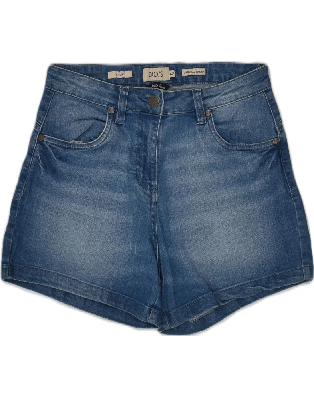 Fresh And Natural DACK'S Womens Short Denim Shorts IT 42 Medium W28  Blue Cotton