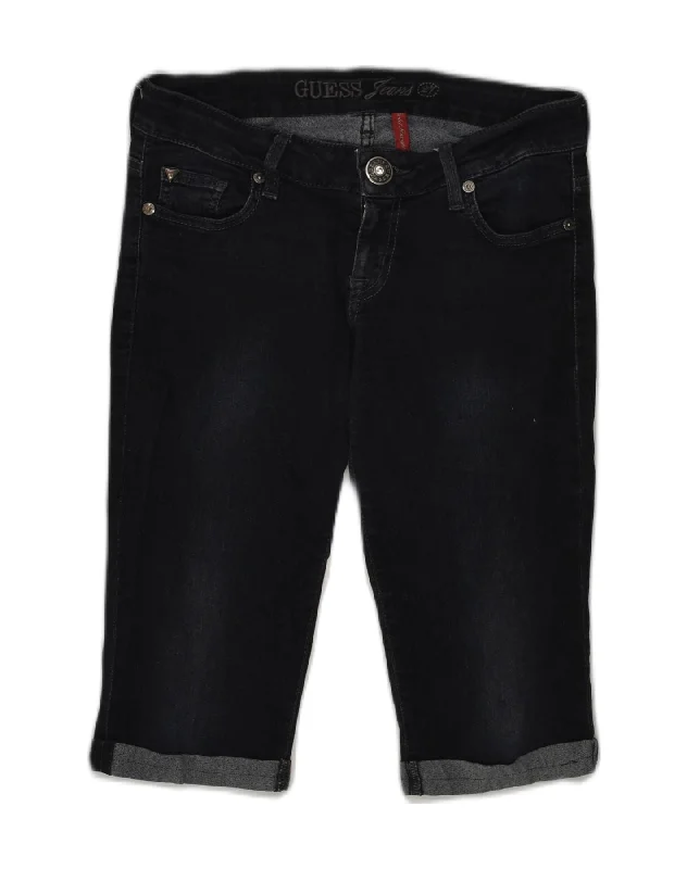 Comfortable Jackets GUESS Womens Low Waist Denim Bermuda Shorts W27 L14 Black