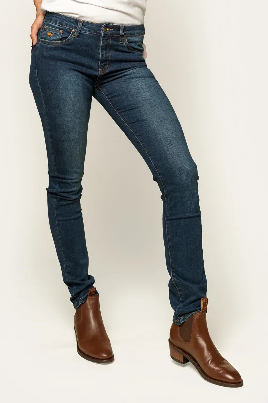 Sports suit style Victoria Womens Mid-Rise Straight-Leg Jeans - Classic Blue