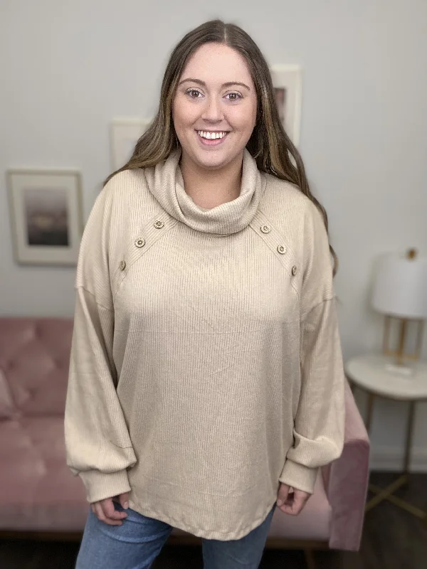 Sports Fashion Showing Gratitude Women's Turtle Neck Ribbed Sweater