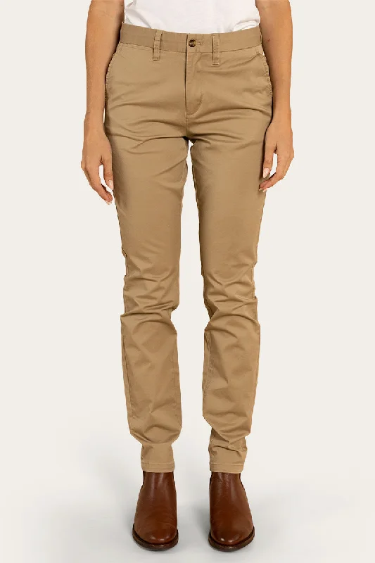 Letter embroidery Samford Womens Slim Chino Pant - Clay