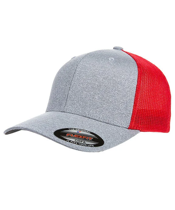 Elegant and noble Y6311 - Flexfit Adult Poly Mélange Stretch Mesh Cap | Heather/Red Elegant and noble Y6311 - Flexfit Adult Poly Mélange Stretch Mesh Cap | Heather/Red