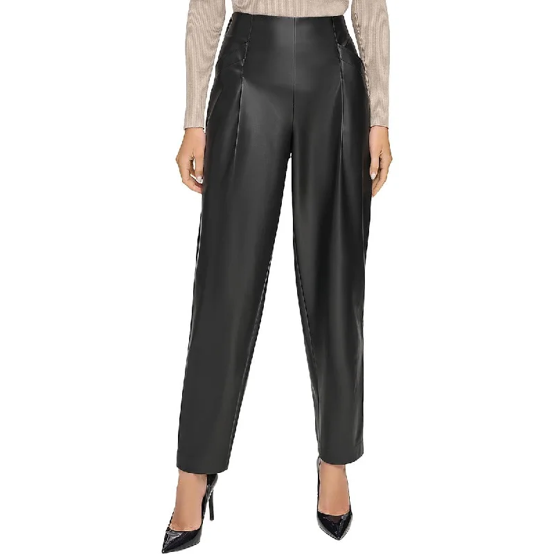 Sexy Fun Womens Faux Leather High Rise Ankle Pants