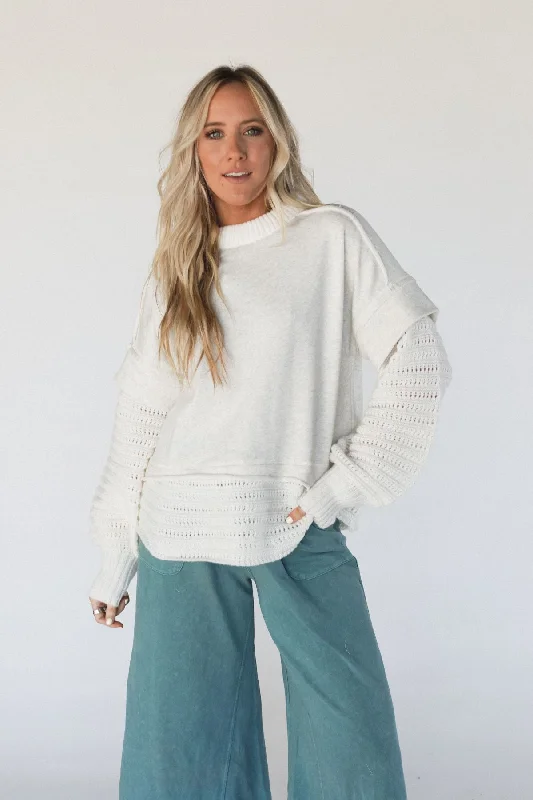 Personal Design Moonrise Layered Sweater Top - Cream
