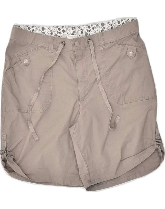 Street Fashion LEE Womens Bermuda Shorts UK 14 Large W34 Grey Cotton