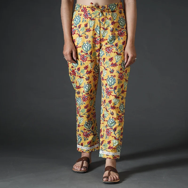 Versatile Itinerary Yellow - Sanganeri Hand Block Printed Cotton Pant
