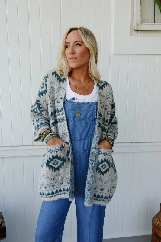 Elegant Design Wild Mesa Cardigan - Teal