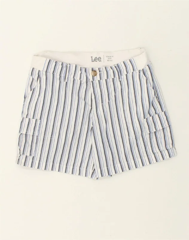 Cozy Layers LEE Womens Regular Fit Mid Rise Cargo Shorts US 6 Medium W32  Blue Striped