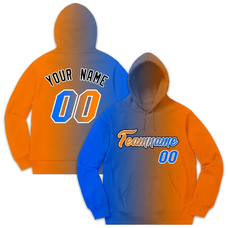 Sports litigation style Custom Stitched Sportwear Royal Orange Gradient Fashion Casual Pullover Hoodie Sports litigation style Custom Stitched Sportwear Royal Orange Gradient Fashion Casual Pullover Hoodie