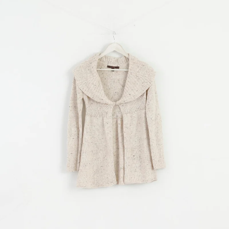 High-end Design Fever Women S Jumper Beige Wool Angora Blend Cardigan Sweater