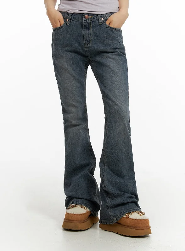 Avant-garde trend Slim Washed Flared Jeans CF416