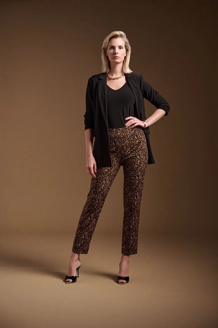 British Style Joseph Ribkoff Silky Knit Animal Print Pull-On Pants