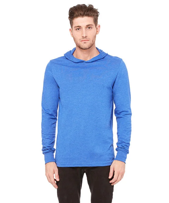 Effortless Wear 3512 - Bella + Canvas Unisex Jersey Long-Sleeve Hooded T-Shirt | Heather True Royal Effortless Wear 3512 - Bella + Canvas Unisex Jersey Long-Sleeve Hooded T-Shirt | Heather True Royal
