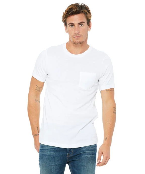 Smart Casuals 3021 - Bella + Canvas Mens Jersey Short-Sleeve Pocket T-Shirt | White