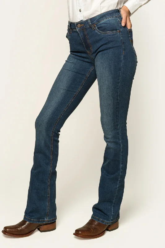 Simple Comfort Katherine Womens Mid-Rise Bootleg Jeans - Classic Blue