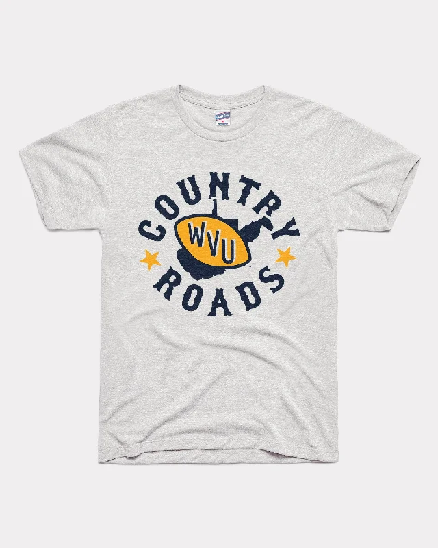 Relaxed Fit West Virginia Country Roads Ash Grey T-Shirt