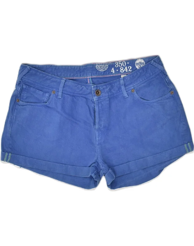Effortless Elegance JACK WILLS Womens Casual Shorts W32 Large Blue Cotton