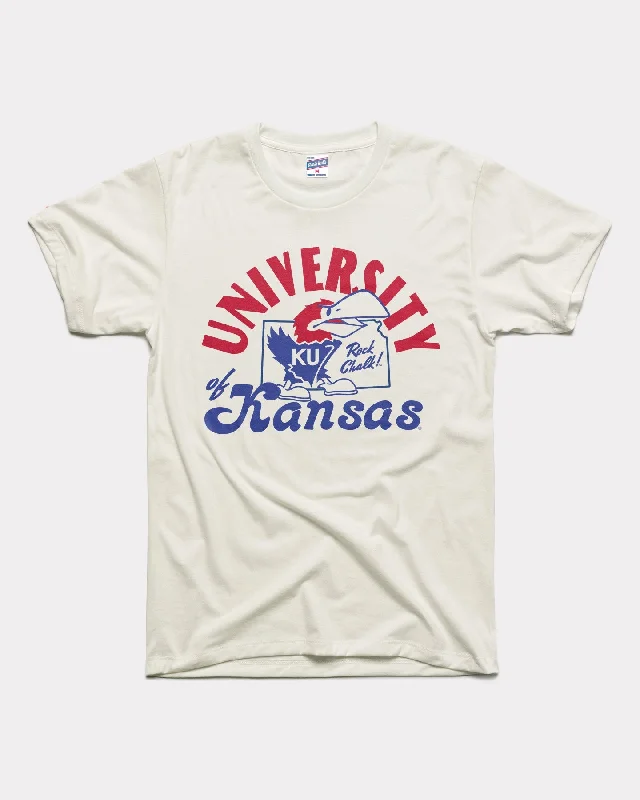 Classic Color University of Kansas Outline White T-Shirt