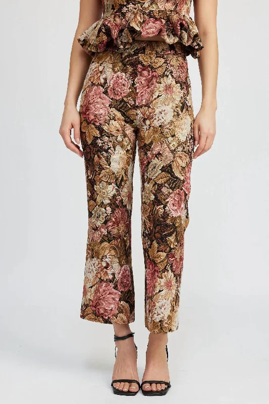 Multifunctional Style Carey Pant In Pink Gold