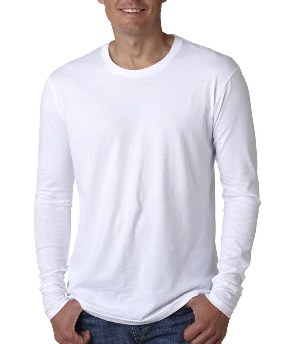 Free and comfortable N3601 - Next Level Mens Premium Fitted Long Sleeve Crew Neck T-Shirt | White Free and comfortable N3601 - Next Level Mens Premium Fitted Long Sleeve Crew Neck T-Shirt | White