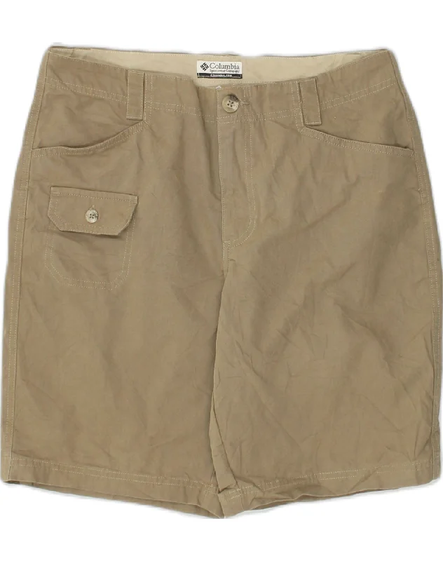 Street Fashion Style COLUMBIA Womens Casual Shorts US 10 Large W32  Khaki Cotton