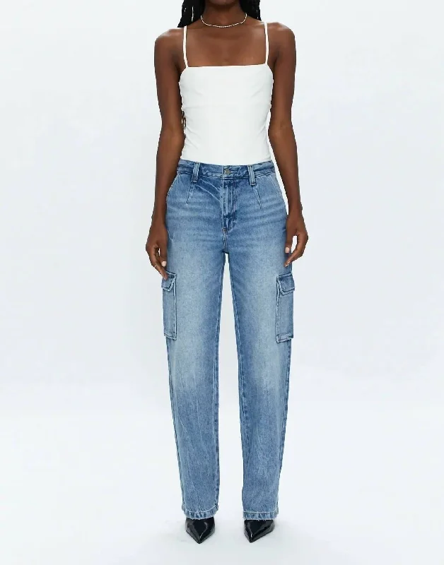Classic Items Bobbie Cargo Mid Rise Vintage Pant In Regent