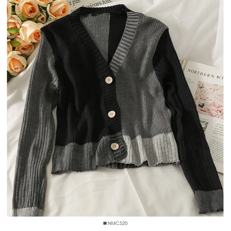 Smart Comfort Retro contrast stitching loose and thin three button T-shirt for women 1885 Smart Comfort Retro contrast stitching loose and thin three button T-shirt for women 1885