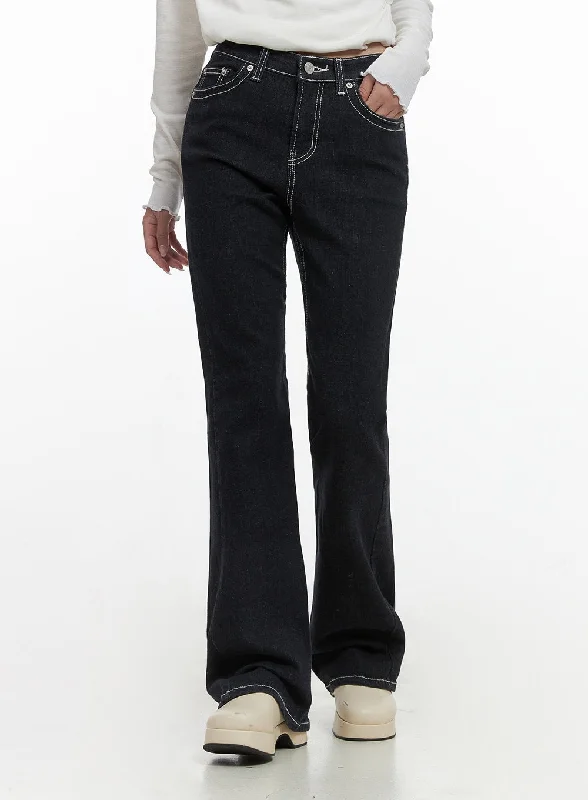 Cool Summer Reese Classic Stitch Detail Slim Bootcut Jeans CS430