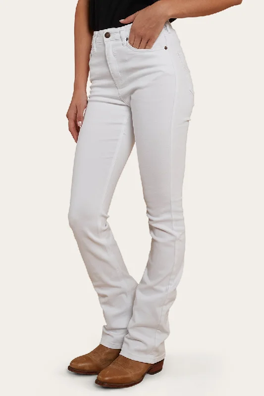 Cozy Dress Penny Womens High-Rise Bootleg Jeans - White