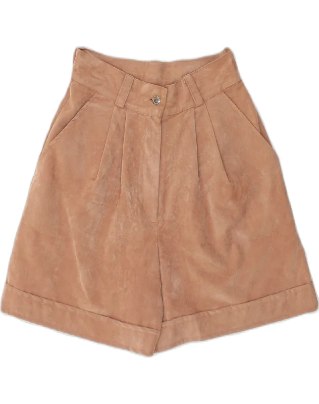 Celebrity Style VINTAGE Womens Chino Shorts UK 8 Small W26 Brown Acrylic