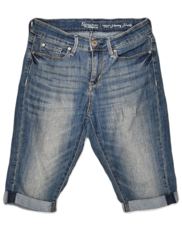 Printed Patterns LEVI'S Womens Signature Modern Skinny Denim Shorts W26 Small Blue Cotton Printed Patterns LEVI'S Womens Signature Modern Skinny Denim Shorts W26 Small Blue Cotton