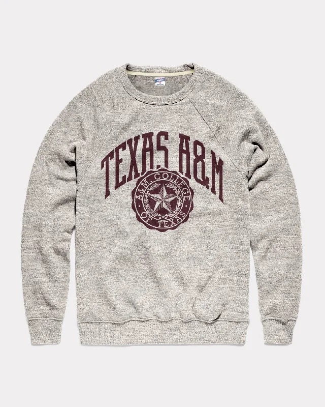 Street Sports Shoes Texas A&M University Seal Athletic Grey Crewneck