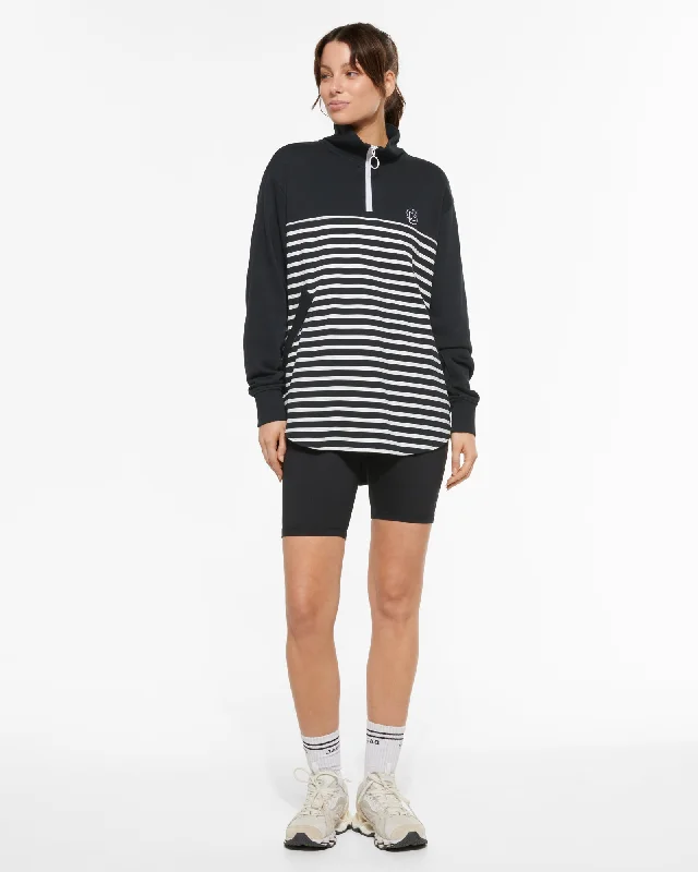 Celebrity Must-have VOYAGE LONGLINE HALF-ZIP SWEATER BLACK