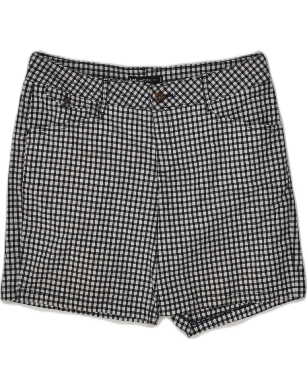 Retro Prints LEE Womens Natural Fit Casual Shorts US 8 Medium W32 Blue Check Cotton Retro Prints LEE Womens Natural Fit Casual Shorts US 8 Medium W32 Blue Check Cotton
