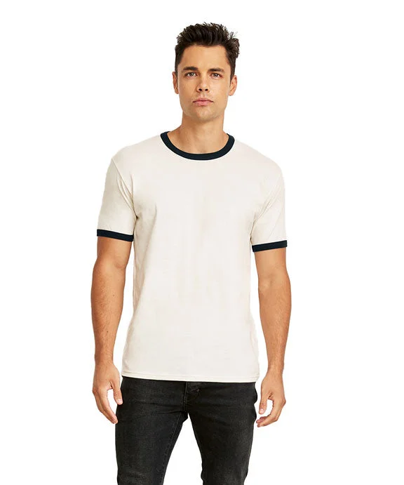 Retro Lace Fabric 3604 - Next Level Unisex Ringer T-Shirt | White/Black
