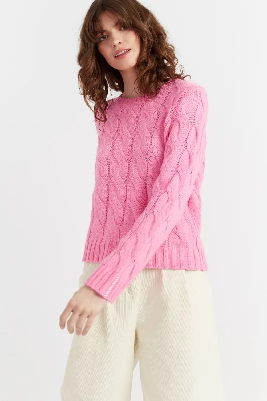 Fashion And Simplicity Pink Wool-Cashmere Gertie Sweater