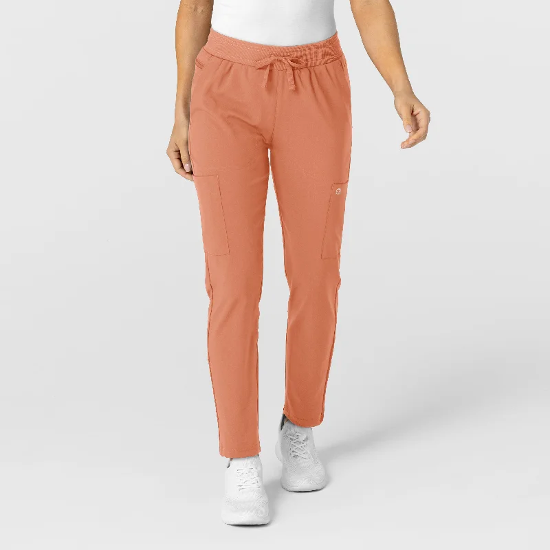 High-end Design W123 Women's Flex-n-Reach Track Scrub Pant - Terracotta