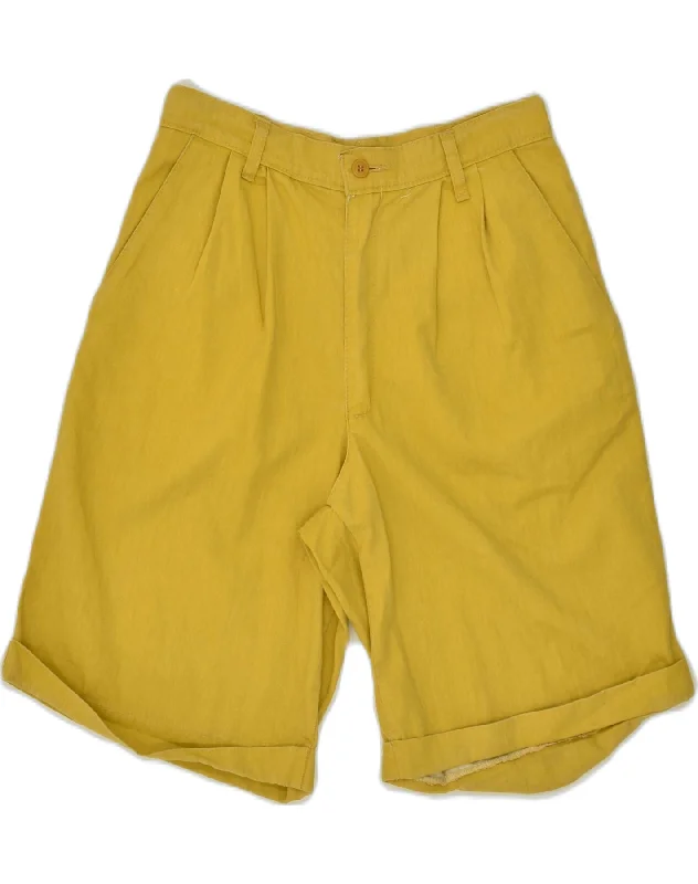 Simple Style VINTAGE Womens Pegged Casual Shorts IT 44 Medium W28 Yellow Cotton