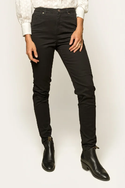 Romantic And Sweet MacKenzie Womens 5 Pocket Stretch Drill Jeans - Black