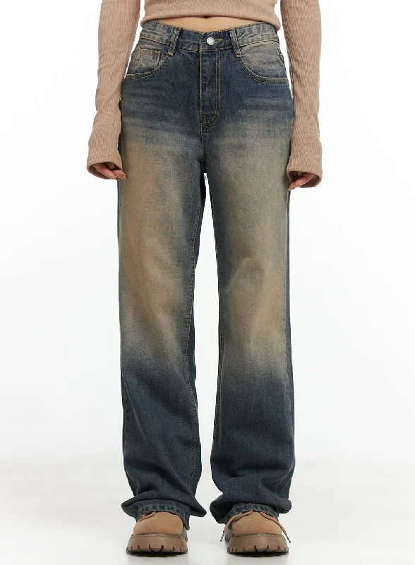 Luxury and fashionable Rita Vintage Wide Leg Straight Jeans CG421
